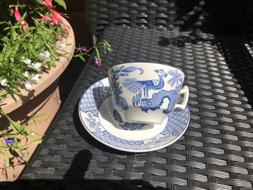 Vintage white blue teacup - vintage, &