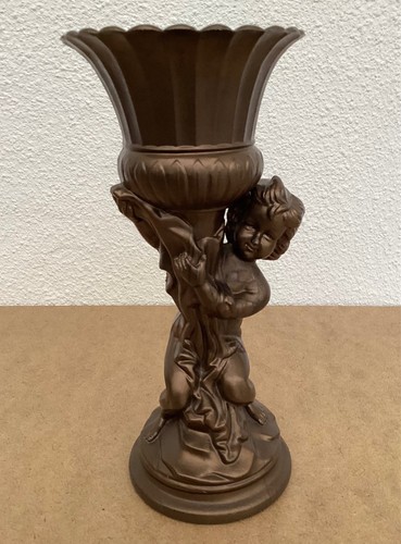 Bronze effect plastic cherub - effect,