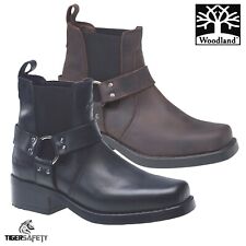 Woodland M486 Low Harley Mens Gusset Strap Biker Cowboy Western Dealer Boots