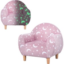 AIYAPLAY Kids Armchair, Glow in the Dark Chair for Bedroom, Pink