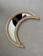 Rattan Moon Mirror Wall Decor