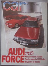 CAR magazine August 1983 featuring Audi Quattro, Midas Gold, Rover Vitesse, BMW