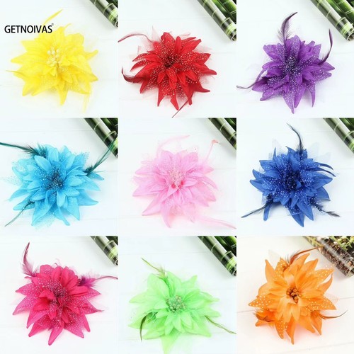 Flower feather fascinator hair - feather,