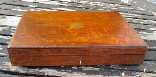 Vintage oak canteen - of, cutlery