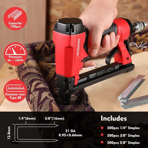Workpro air staple gun with - staple,