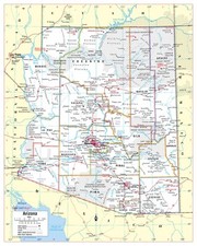 Arizona State Wall Map Large Print Poster - Paper 24"x30"