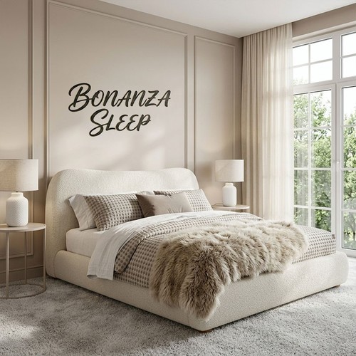 Boucle teddy ottoman bed - boucle, frame
