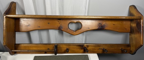 Large vintage wood shelf heart - wood,