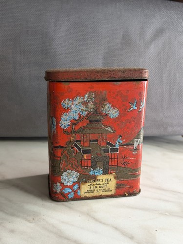Vintage tea caddy tin - tea,