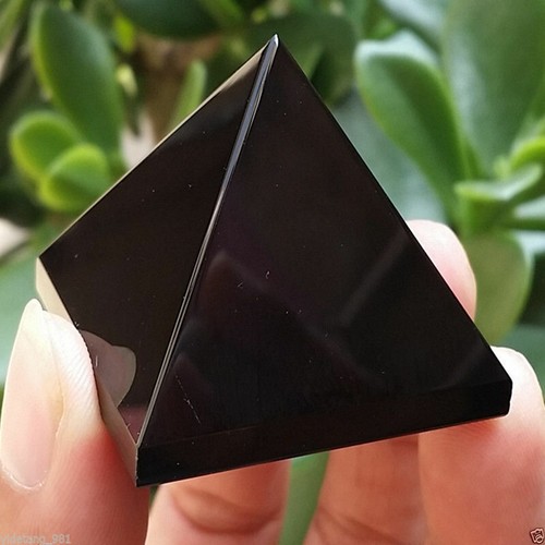 Natural black obsidian stone - obsidian,