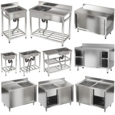 Catering Sink Commercial Kitchen Stainless Steel Single/Double Bowl Drainer Unit