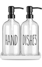 Glass Soap Dispenser Set: Hand