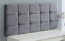 HEADBOARD PLUSH VELVET  CUBE  IN   20" HIGH -| SINGLE | DOUBLE | KINGSIZE | 