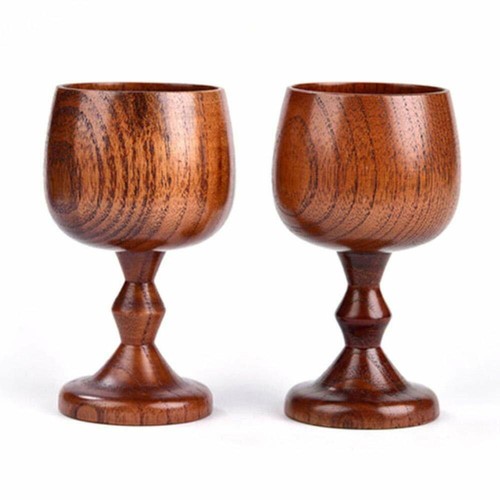 2pc mini natural wooden - natural, goblet