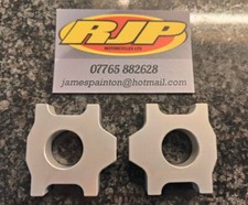 Honda CR 125 CR125 Rear Wheel Adjuster Blocks AXLE Chain 1989 1990 1991 SILVER