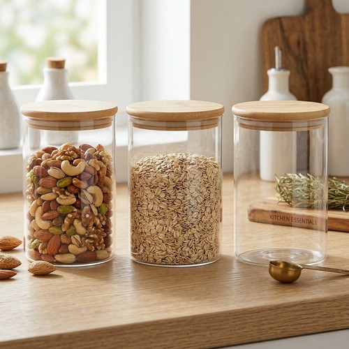 Large glass storage jars - 3x,
