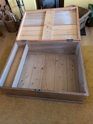 Large brown wooden storage - brown,