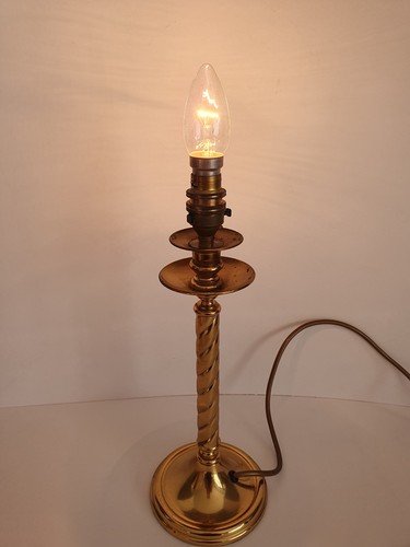 Vintage brass table lamp - table,