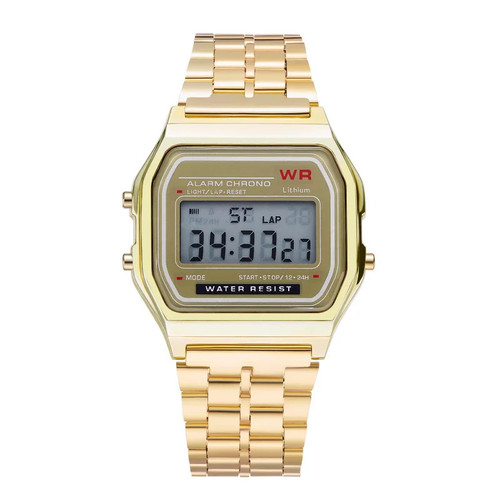 Stainless steel digital watch - stainless,