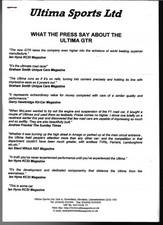 Ultima GTR Press Comments