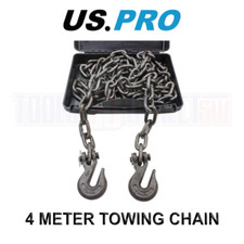 US PRO 4 Meter Steel Heavy Duty Towing Chain With Hooks 1770KGS 9127