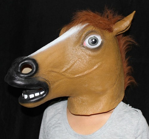Horse head mask rubber panto - horse,