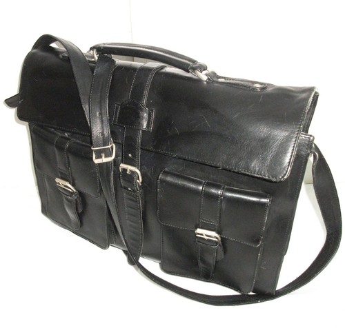 Real leather messenger satchel - real,