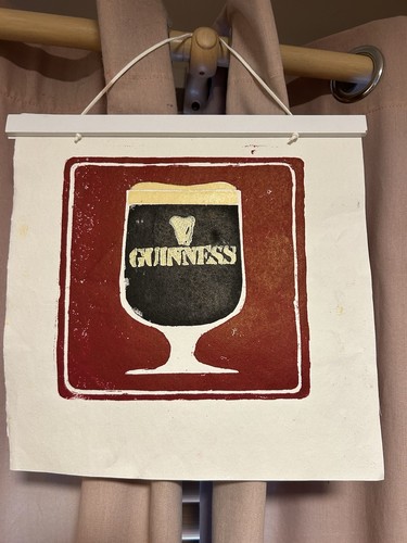 Original guinness linocut art - guinness,