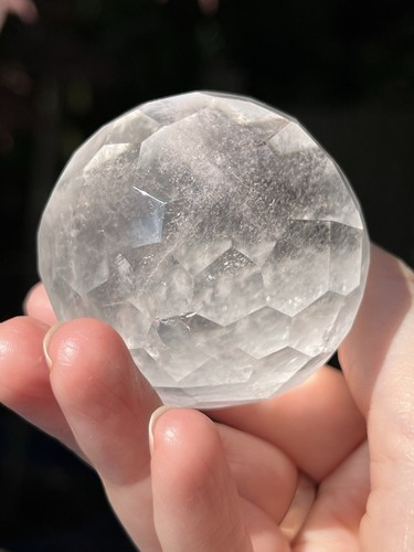 Clear quartz hand faceted - clear,