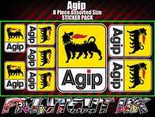 Agip Sticker Pack 8 Piece assorted size, Cagiva, Derbi, Vespa, Gilera, Swingarm