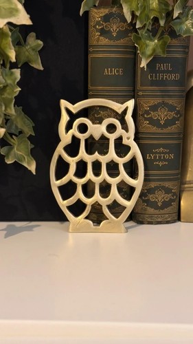 Brass owl trivet