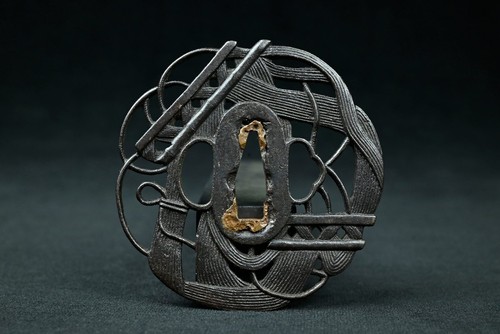 Japanese iron sukashi tsuba - japanese,