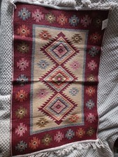 Double Sided Kilim Rug Turkish Carpet Brand New 57 X 88cm , 22 X 35 inches