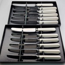 Faux Bone Handle Dinner & Side/dessert Knives Sets #2 Taylors Eye Witness