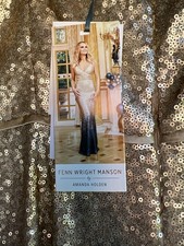 Fenn Wright Manson By Amanda Holden Stunning Sequin Dress Gold Green Sz 12 BNWT