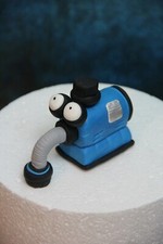 Teletubbies inspired edible Noo-noo vaccum cleaner handmade figurine cake topper