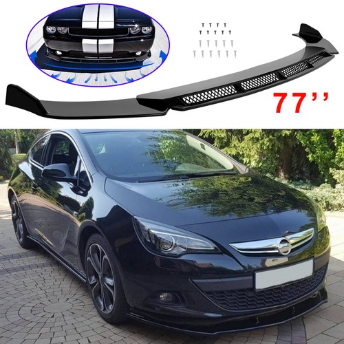 Glossy black front bumper lip - front,
