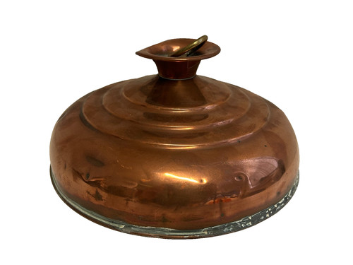 Antique copper bed warmer 19th - antique,