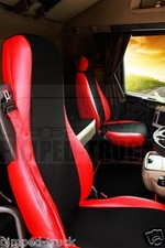 TRUCK SEAT COVERS Red SCANIA R/P-series 2005-2013 ECO LEATHER 2 different seats 