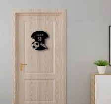 Personalised  Your Name & Number Acrylic Football Bedroom Door Decor Sign Plaque