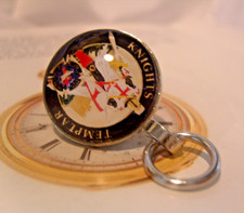 Masonic Pocket Watch Chain Fob Knights Templar Large Domed Multi Coloured Fob