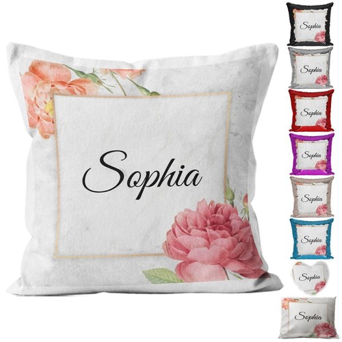 Personalised floral cushion - personalised,