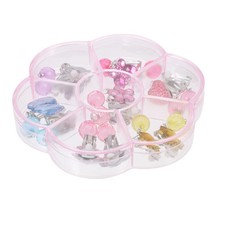 1 Box Cartoon Children Ear Clips Fake Ear Clamps for Girls Kids Play Earrings