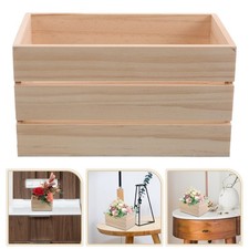  Wooden Crate: 16.5x10.5cm Solid Wood Storage Box Multi-Purpose Organizer For