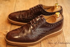 Loake Design Wedge Burgundy Leather Derby Brogue Shoes Men's UK 10 G US 11