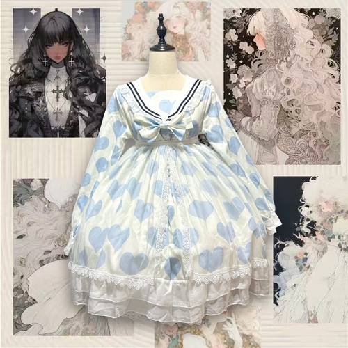 Coquette blue heart - heart, lolita