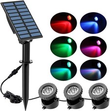 Solar Pond Lights Submersible 18 LED IP68 Underwater Garden Outdoor Spotlights
