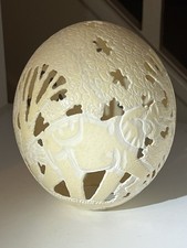 OSTRICH EGG CARVED WITH