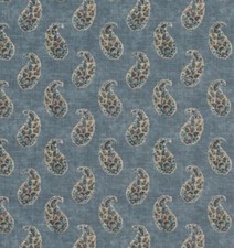 GP & J BAKER CURTAIN FABRIC 'PATOLA PAISLEY - BLUE' 3.4 METRES - CASPIAN COLL