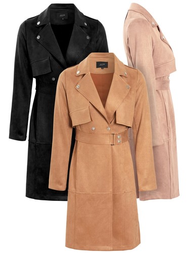 Womens jacket faux suede black - suede,